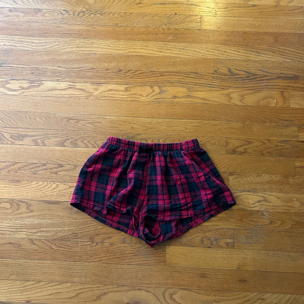 ALTAR’D STATE red and black plaid pajama shorts